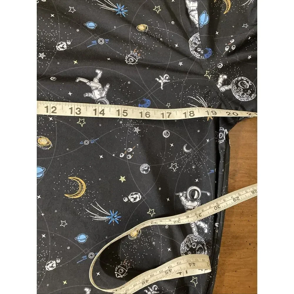 Waggle Golf Polo Shirt Mens L Black Astronaut Space Print Mission Albatross‎ - Picture 7 of 8